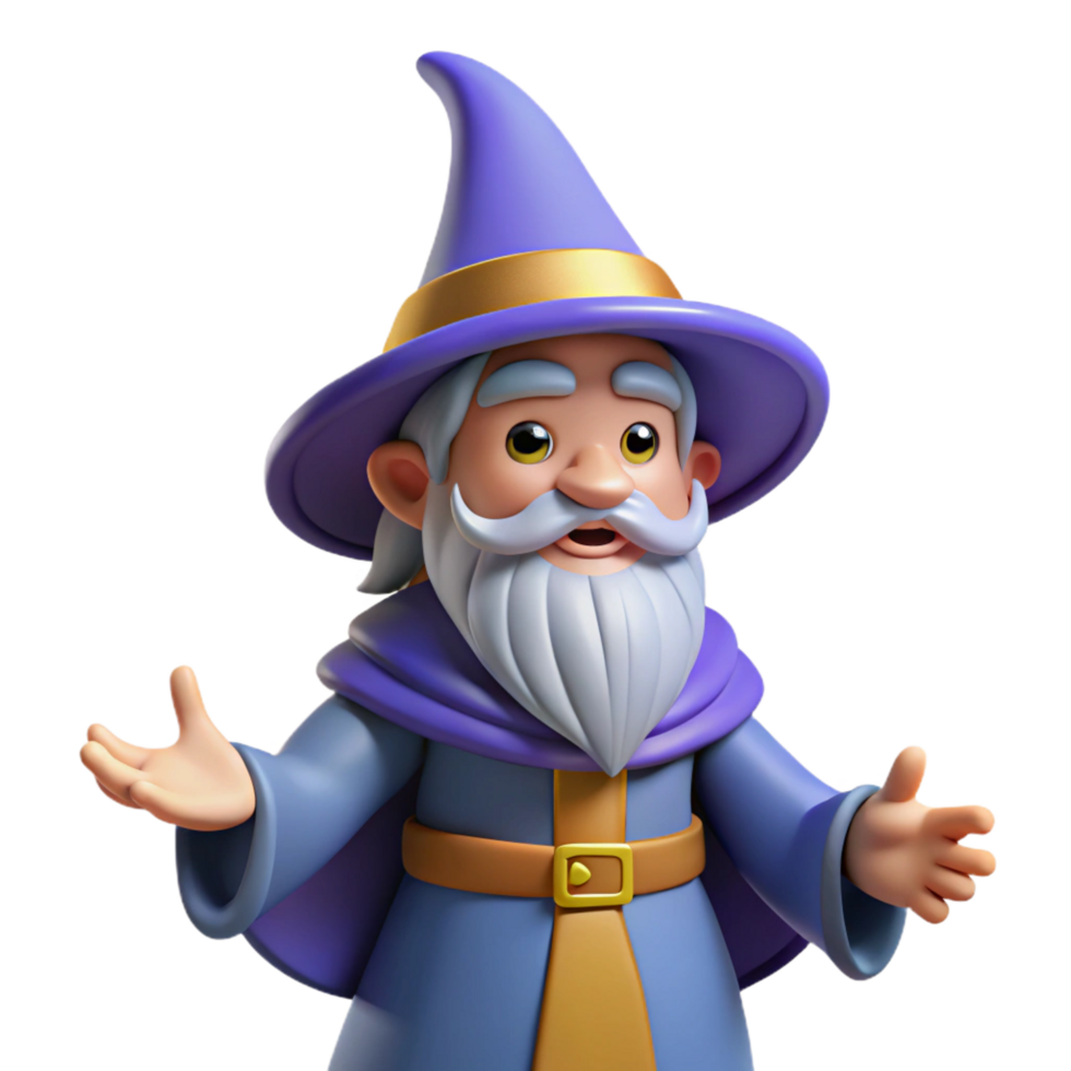 tranquil fascinating Merlin, the wizard NO BACKGROUND with Transparent Background. authentic png