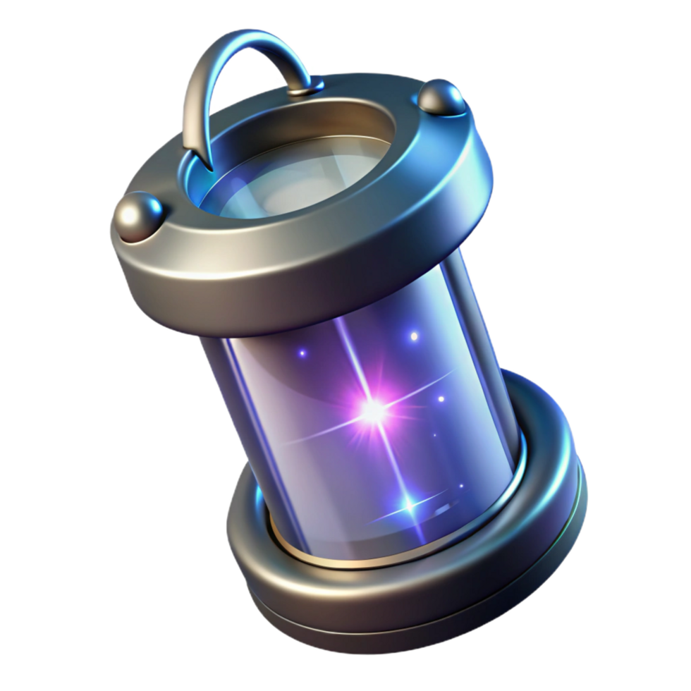 vibrant industrial Portable cloaking device with shimmering energy. NO BACKGROUND with Transparent Background. detailed png