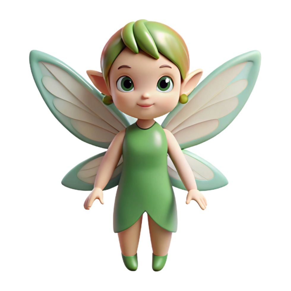 pristine geometric Fairy, small winged humanoid, whimsical and ethereal, NO BACKGROUND with Transparent Background. premium png
