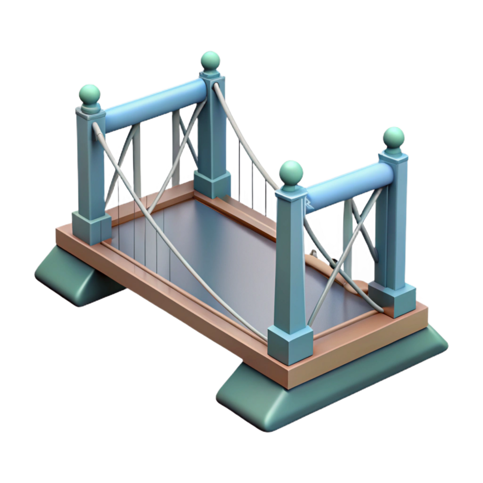 intense immaculate CAD model of a beam bridge NO BACKGROUND with Transparent Background. exclusive png