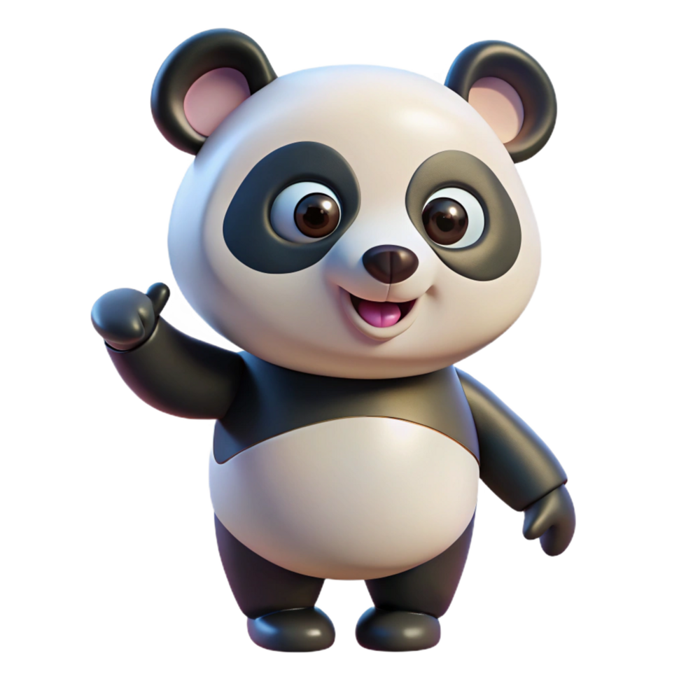 splendid timeless A playful panda bear, NO BACKGROUND with Transparent Background. png