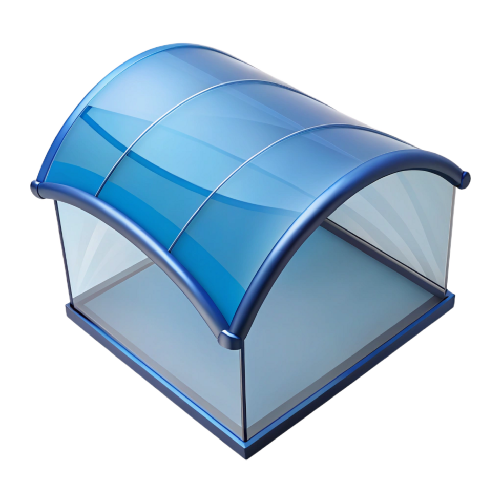 impressive baroque Glass awning, curved shape, NO BACKGROUND with Transparent Background. high resolution png