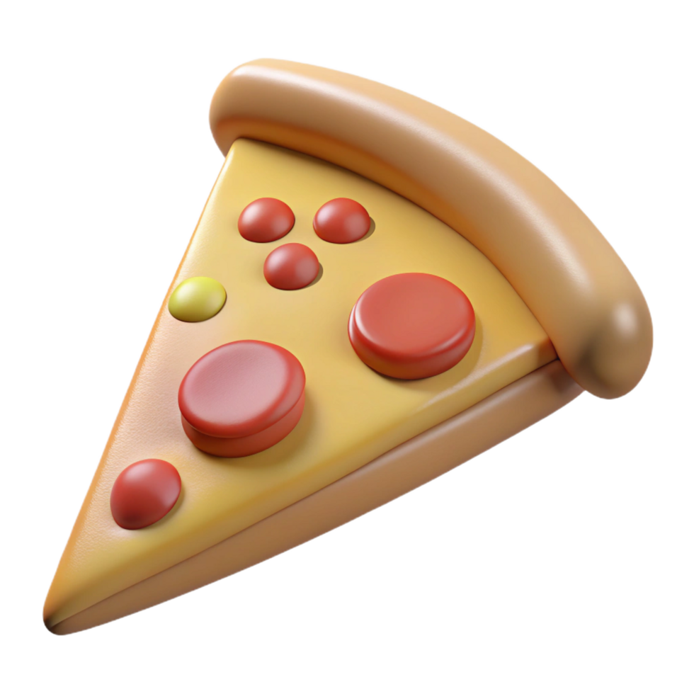 radiant playful mid-century A slice of pizza, NO BACKGROUND with Transparent Background. authentic png