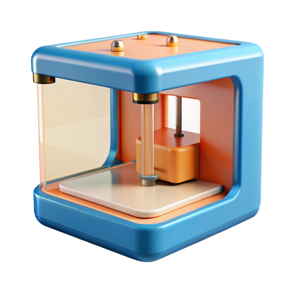 picturesque iconic 3D printer NO BACKGROUND with Transparent Background. png