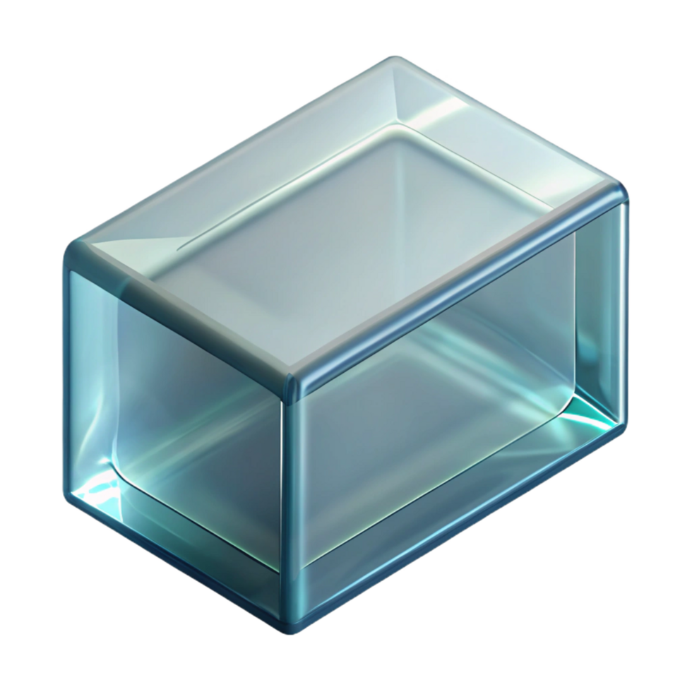 gorgeous distinguished Glass brick, transparent texture, NO BACKGROUND with Transparent Background. png