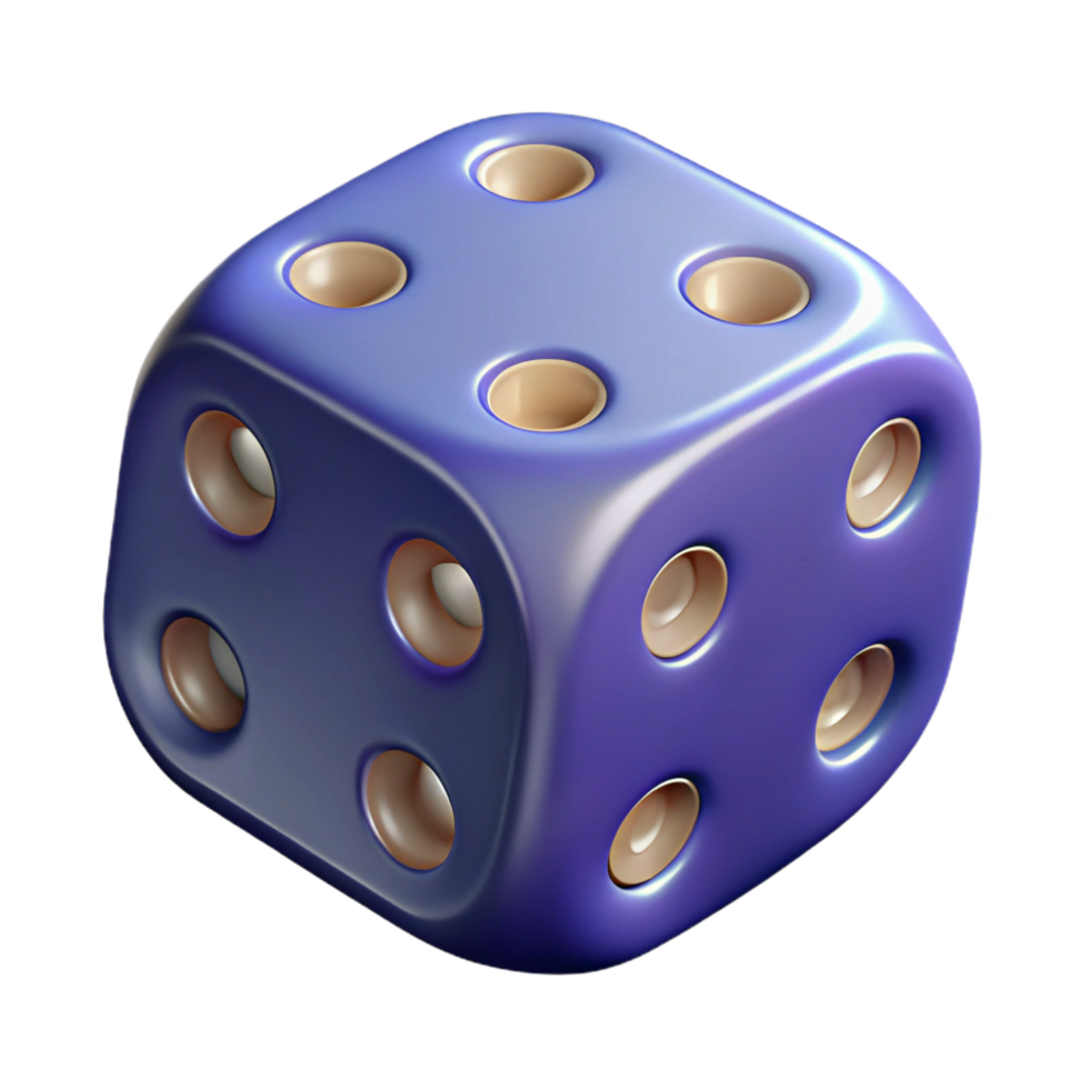 picturesque elegant Dice, six-sided, showing different numbers NO BACKGROUND with Transparent Background. precision png