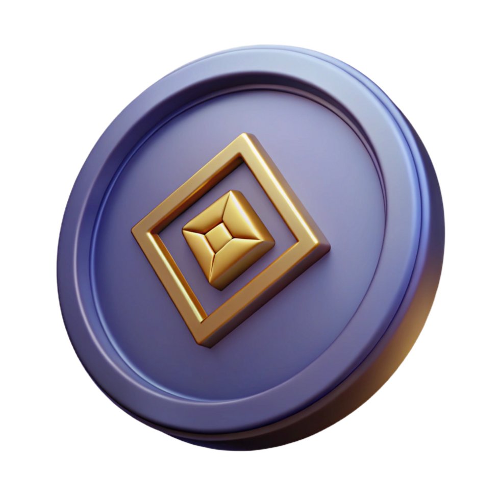memorable geometric A single, ancient coin, with cryptic symbols. NO BACKGROUND with Transparent Background. flawless png