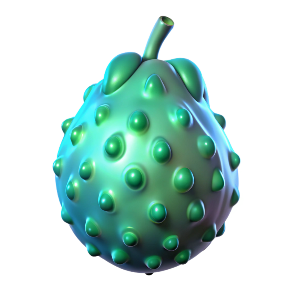 majestic industrial Alien fruit with bioluminescent skin. NO BACKGROUND with Transparent Background. ultra HD png
