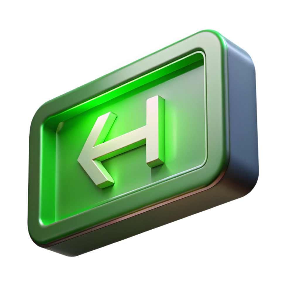 whimsical serene Exit sign, illuminated, green, NO BACKGROUND with Transparent Background. fine detail png