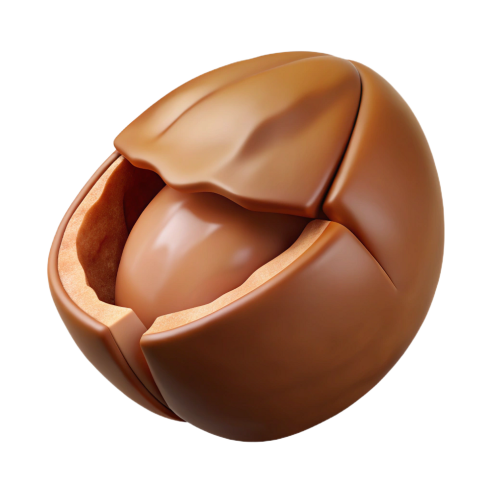majestic coveted One Brazil nut cracked open NO BACKGROUND with Transparent Background. png