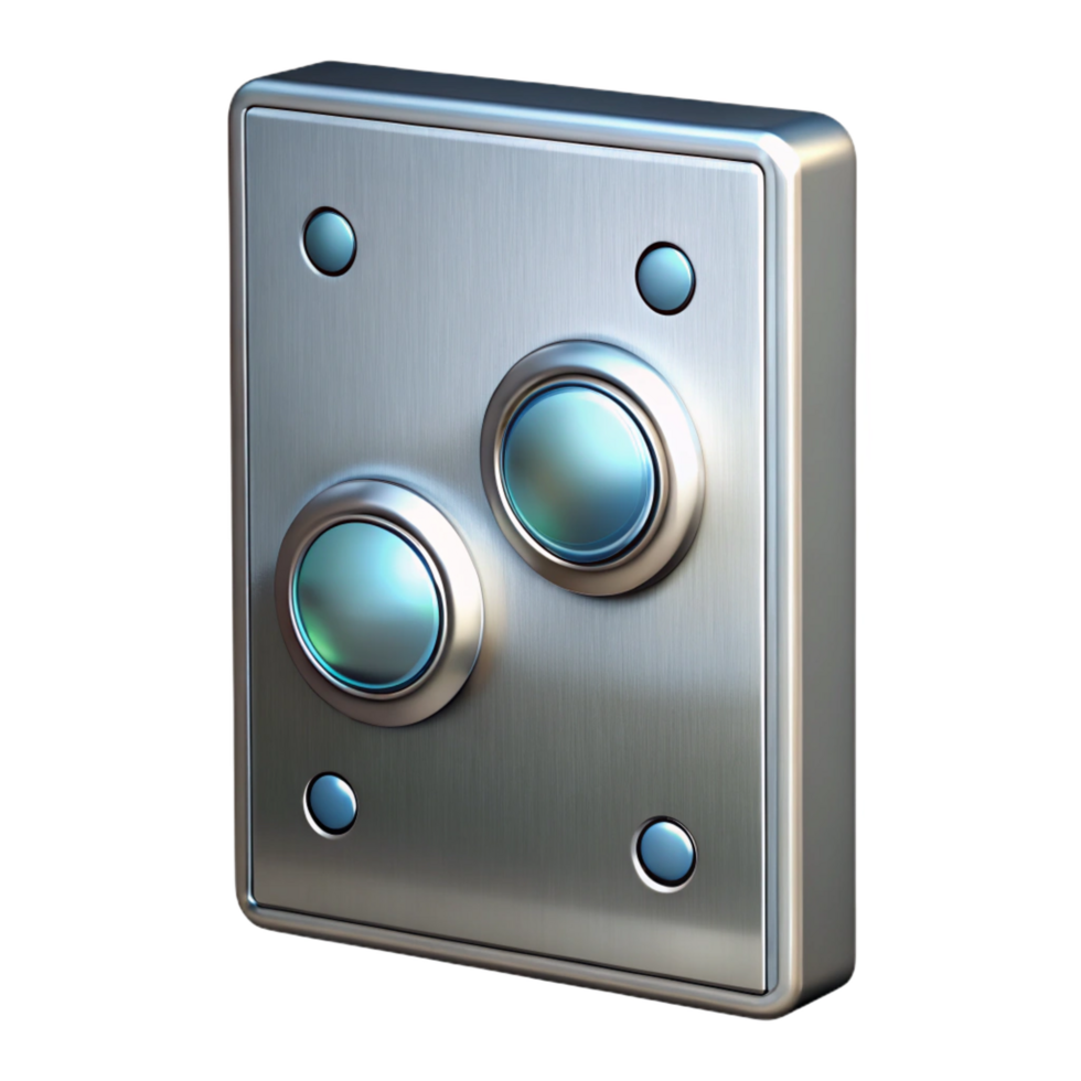 sought-after abstract Elevator button panel, stainless steel, NO BACKGROUND with Transparent Background. perfect clarity png