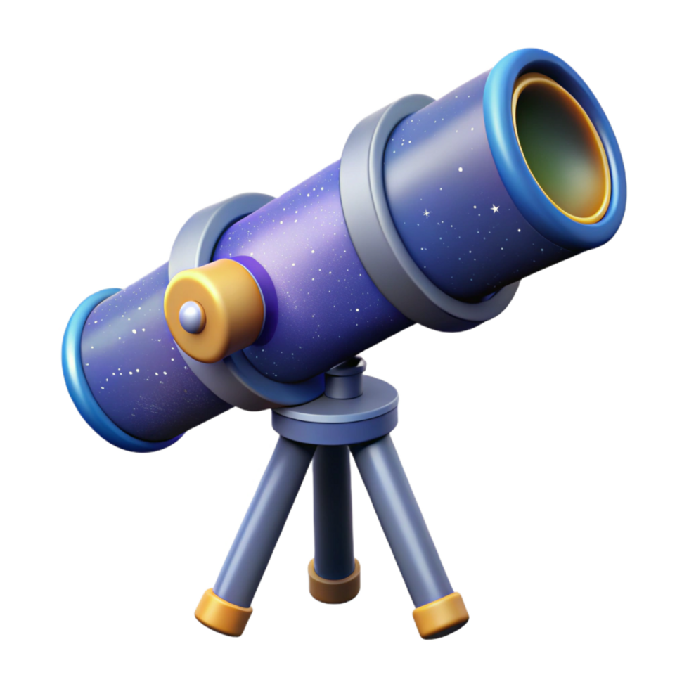 intense pristine Advanced telescope observing a distant galaxy NO BACKGROUND with Transparent Background. fine detail png