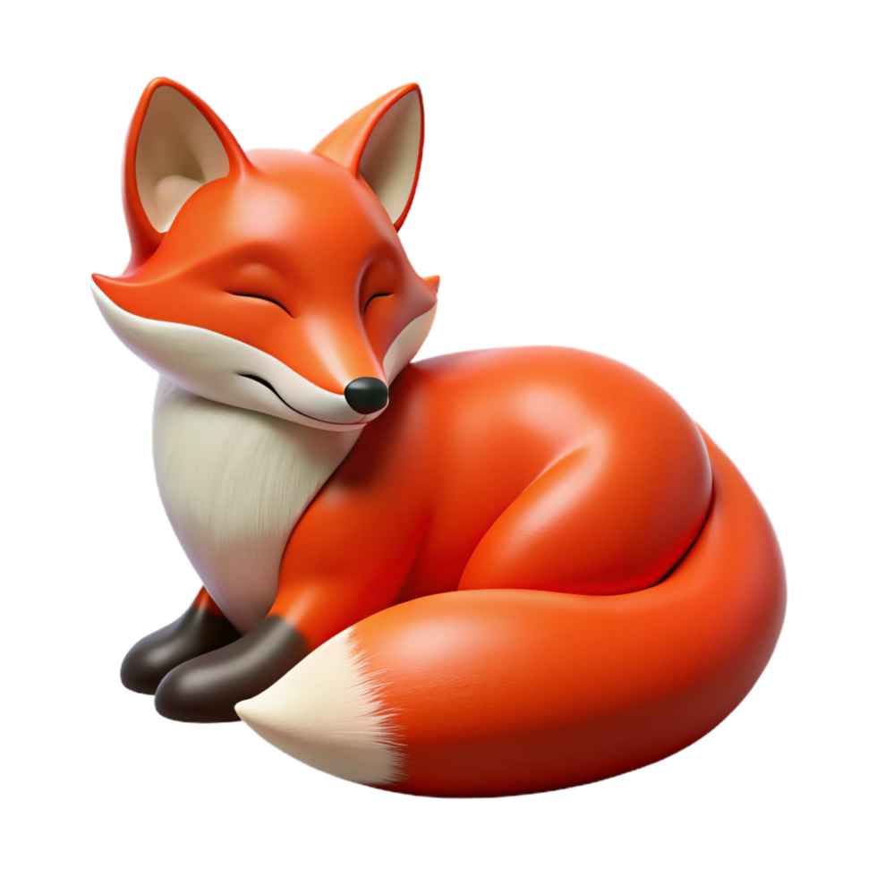 spectacular harmonious gothic A resting red fox NO BACKGROUND with Transparent Background. high resolution png