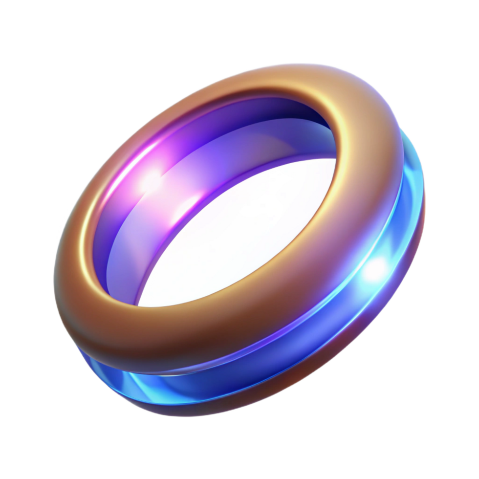 sumptuous remarkable A stylized magic ring, glowing with an inner light. NO BACKGROUND with Transparent Background. png