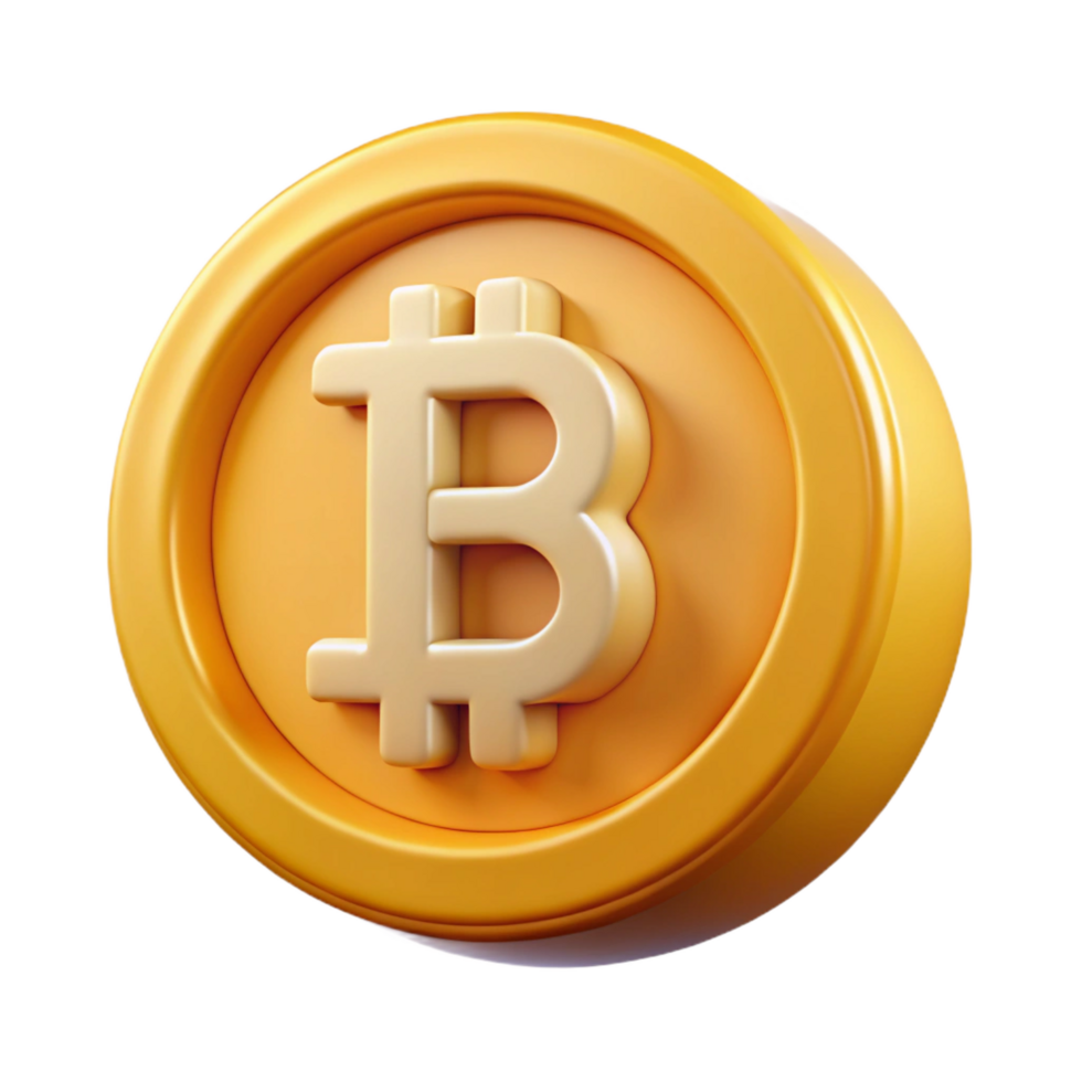 signature baroque Bitcoin cryptocurrency coin, NO BACKGROUND with Transparent Background. authentic png