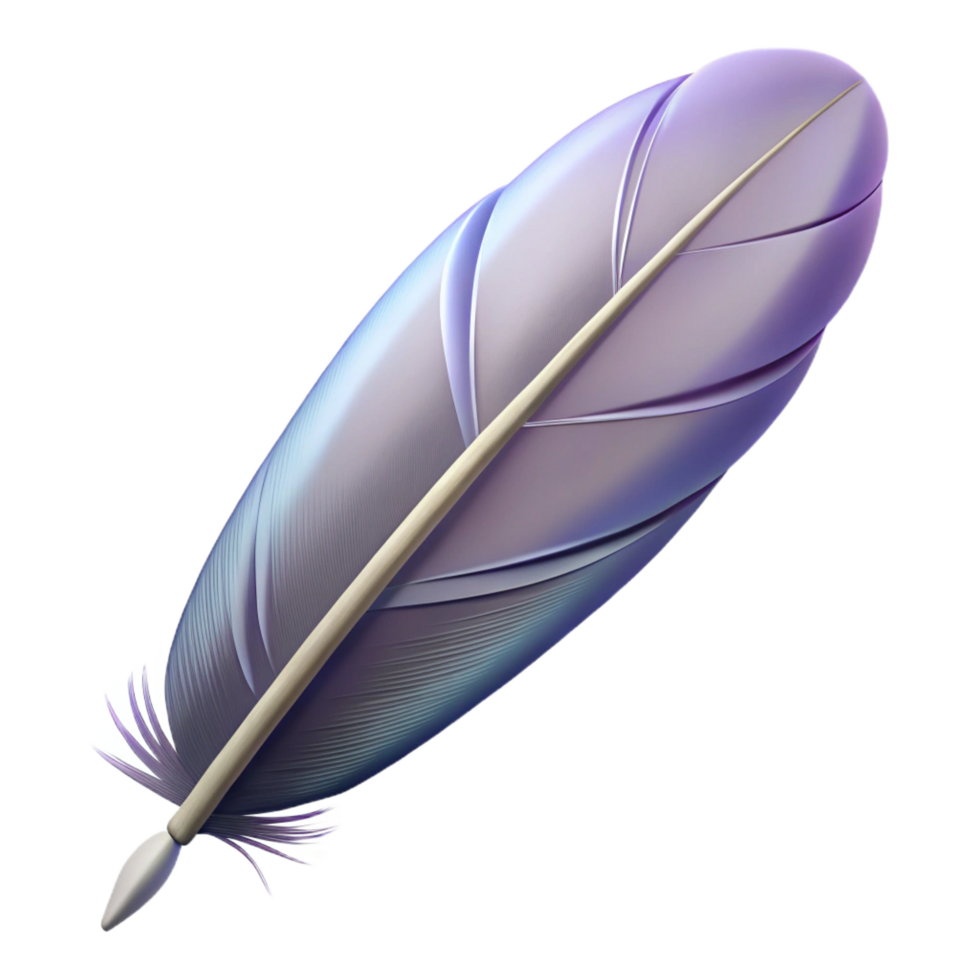 serene inspired Single feather NO BACKGROUND with Transparent Background. png