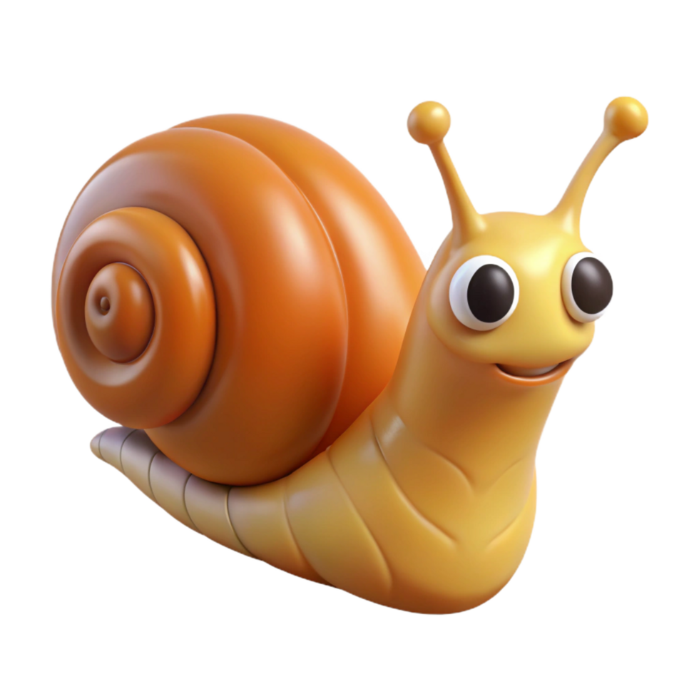 splendid unforgettable A crawling snail, NO BACKGROUND with Transparent Background. png
