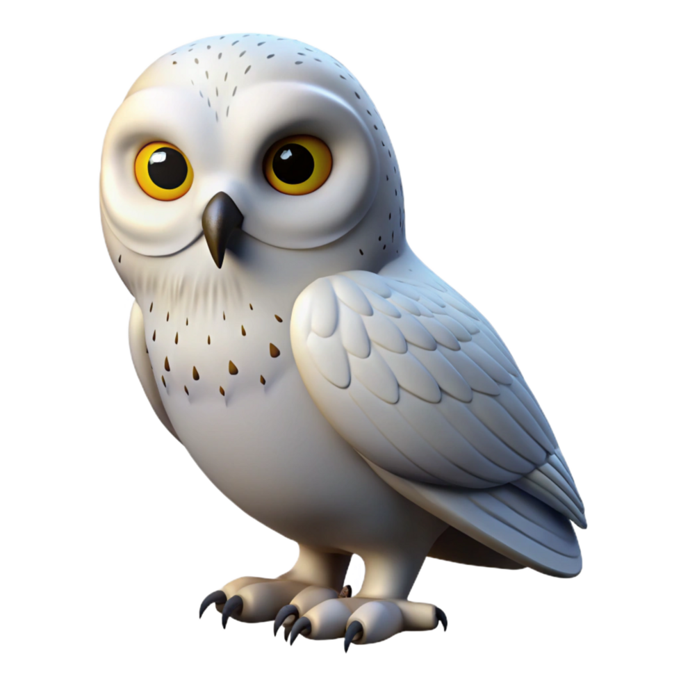 spectacular sought-after A perched snowy owl. NO BACKGROUND with Transparent Background. png