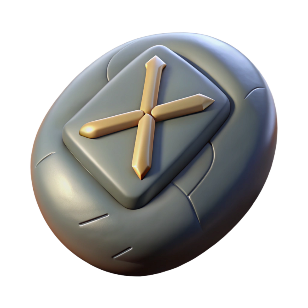 vibrant dynamic industrial A rune stone NO BACKGROUND with Transparent Background. refined png