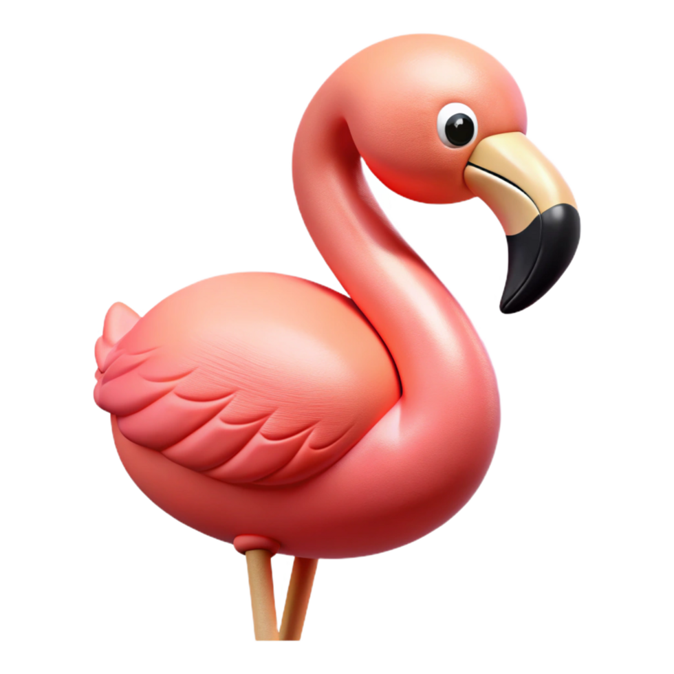 stunning nostalgic abstract A preening flamingo, NO BACKGROUND with Transparent Background. 8K png