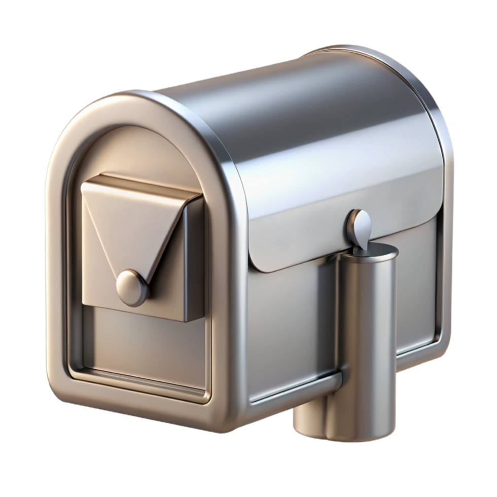fascinating bold traditional Modern mailbox, stainless steel, wall-mounted, NO BACKGROUND with Transparent Background. refined png