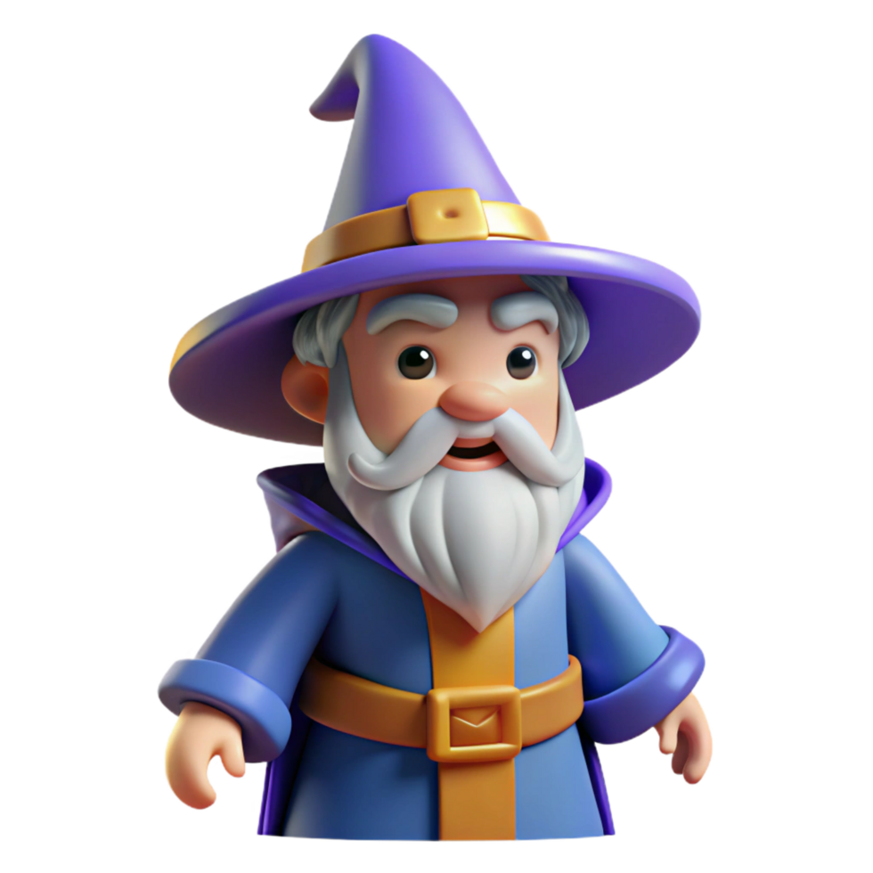 serene peaceful creative Merlin, the wizard NO BACKGROUND with Transparent Background. high resolution png