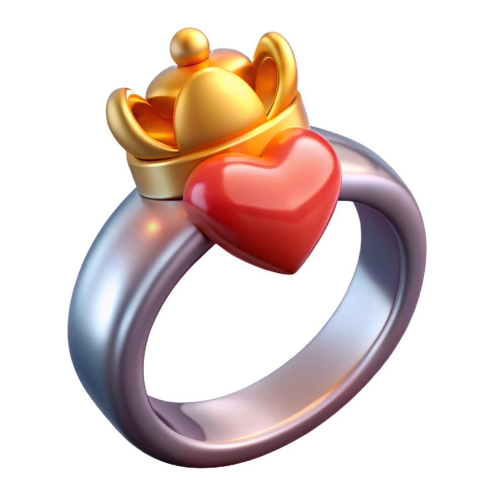 sought-after organic Claddagh Ring, Irish symbol of love, NO BACKGROUND with Transparent Background. studio quality png