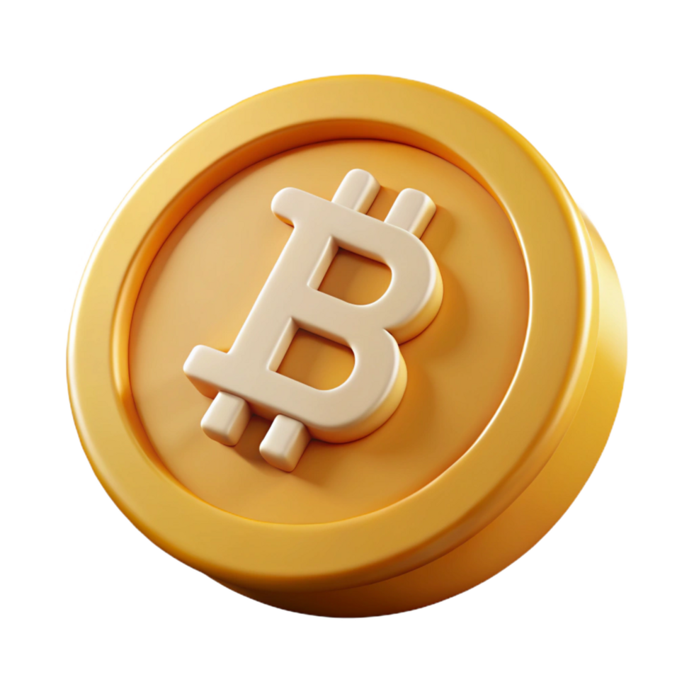 peaceful enchanting Bitcoin cryptocurrency coin, NO BACKGROUND with Transparent Background. perfect clarity png