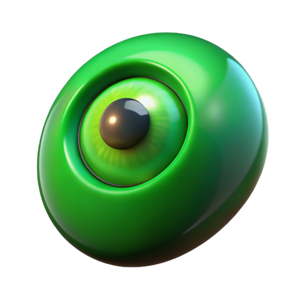 sought-after bohemian A single, emerald green eye, with a mystical glow. NO BACKGROUND with Transparent Background. 4K png