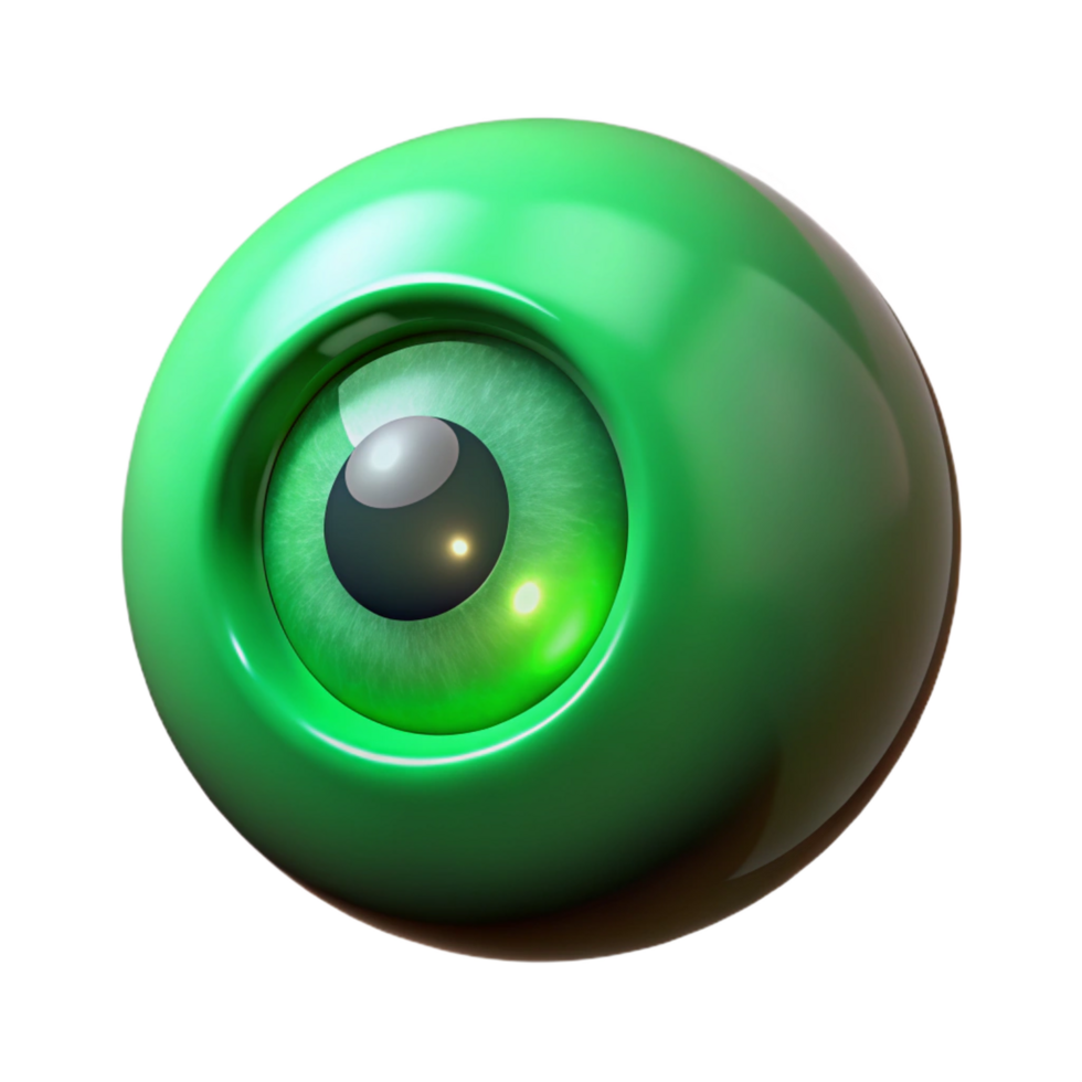 picturesque modern A single, emerald green eye, with a mystical glow. NO BACKGROUND with Transparent Background. luxury png