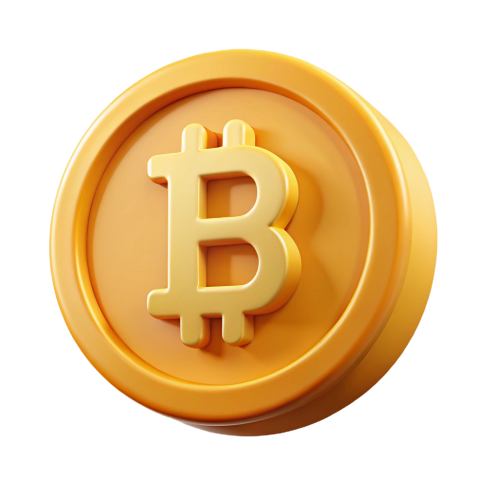 mesmerizing energetic nordic Bitcoin cryptocurrency coin, NO BACKGROUND with Transparent Background. artisan png