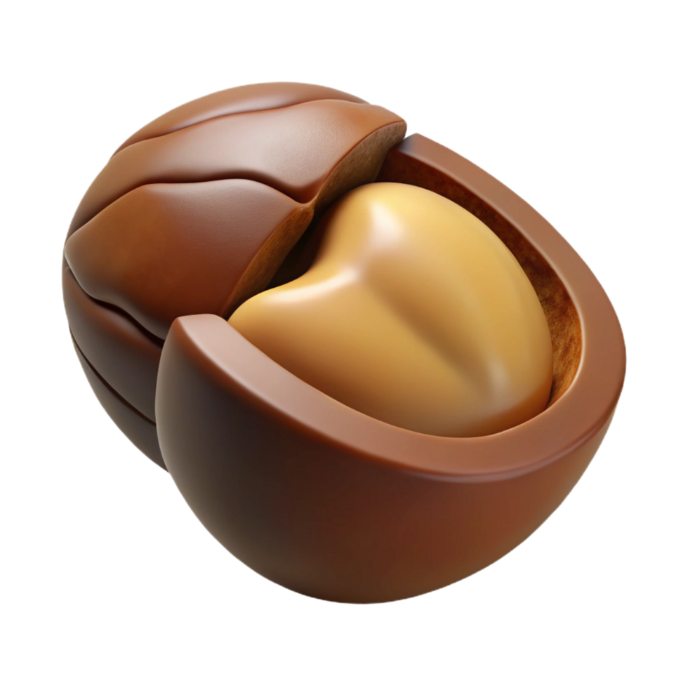 whimsical magnificent One Brazil nut cracked open NO BACKGROUND with Transparent Background. elite png