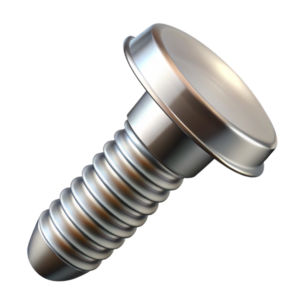 remarkable classic A single screw, metallic with a Phillips head. NO BACKGROUND with Transparent Background. perfect clarity png
