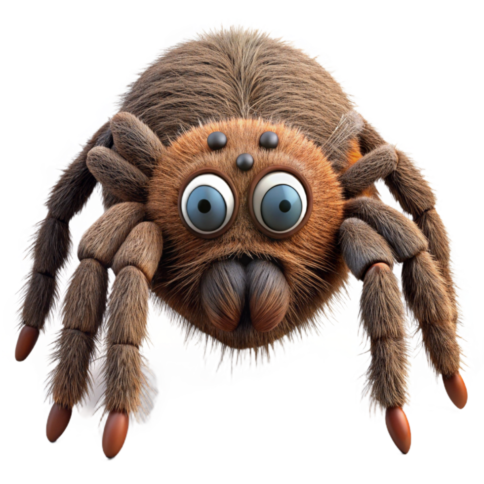 pristine timeless Spider, large, hairy, multiple eyes NO BACKGROUND with Transparent Background. png