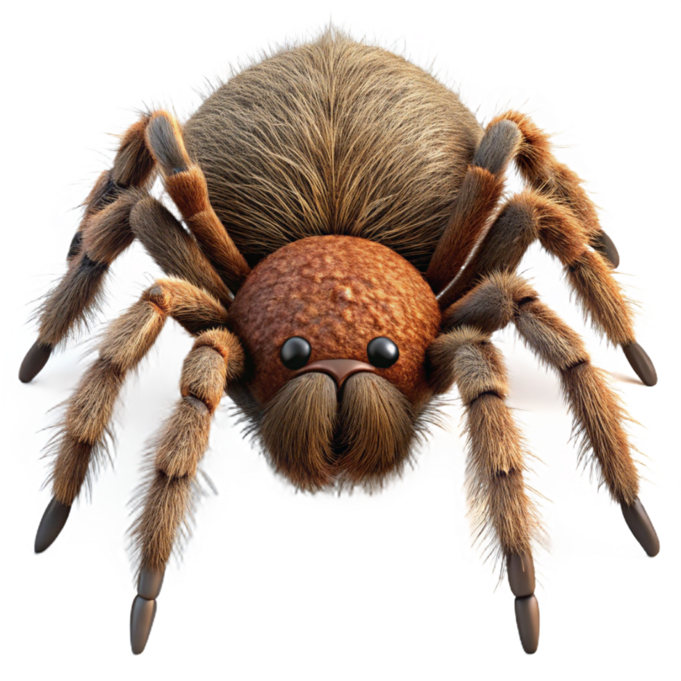 notable rustic Realistic spider, large, hairy, NO BACKGROUND with Transparent Background. fine detail png