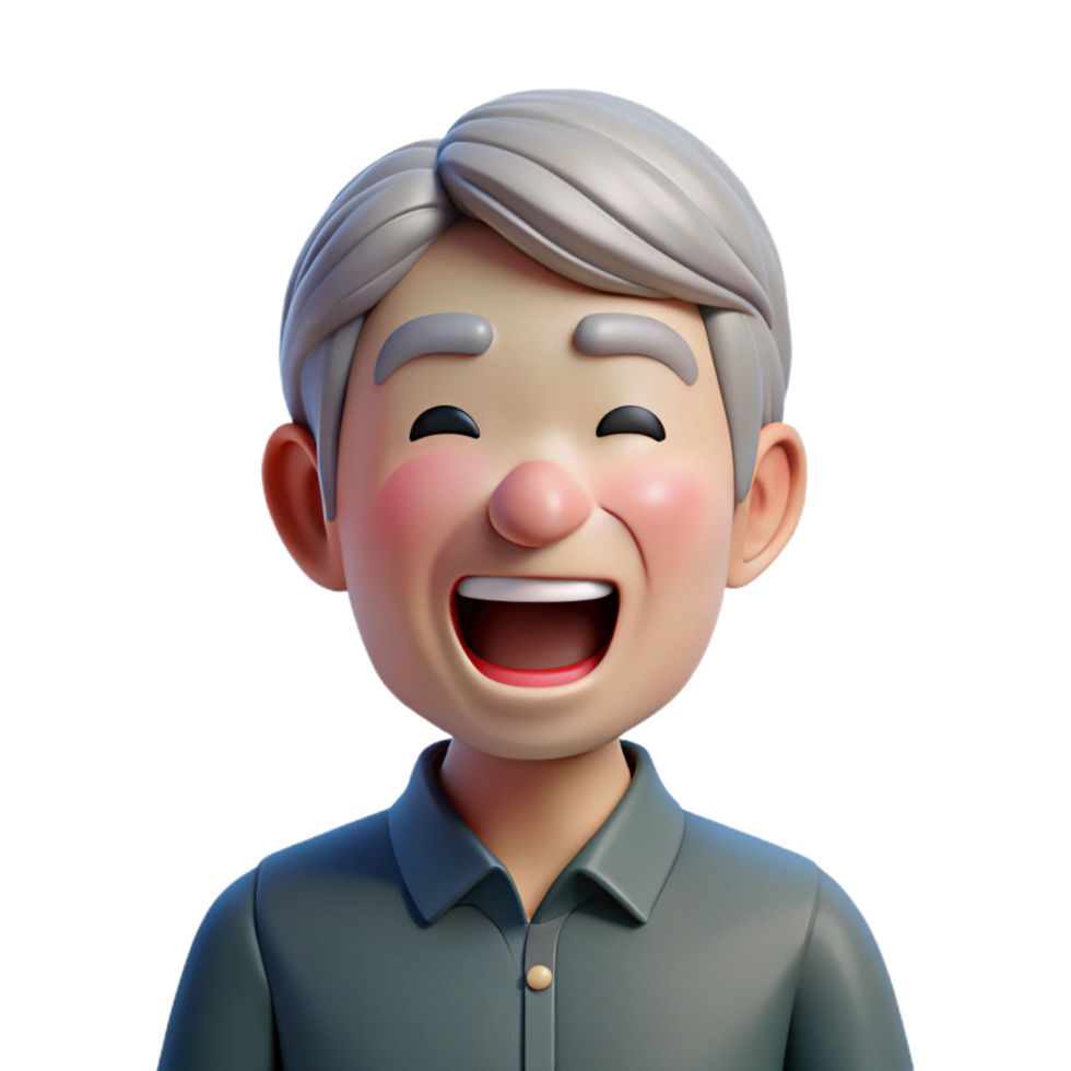 standout industrial Happy senior man, laughing, NO BACKGROUND with Transparent Background. elite png