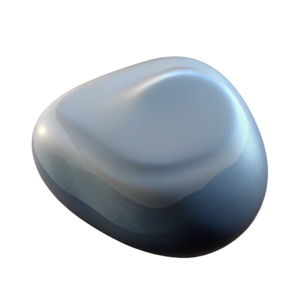 pristine reflective renaissance Smooth river stone NO BACKGROUND with Transparent Background. authentic png
