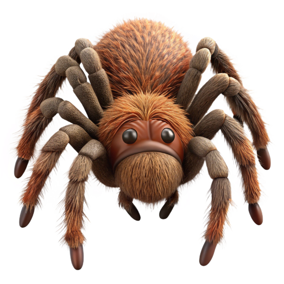 sumptuous intense artistic Realistic spider, large, hairy, NO BACKGROUND with Transparent Background. detailed png