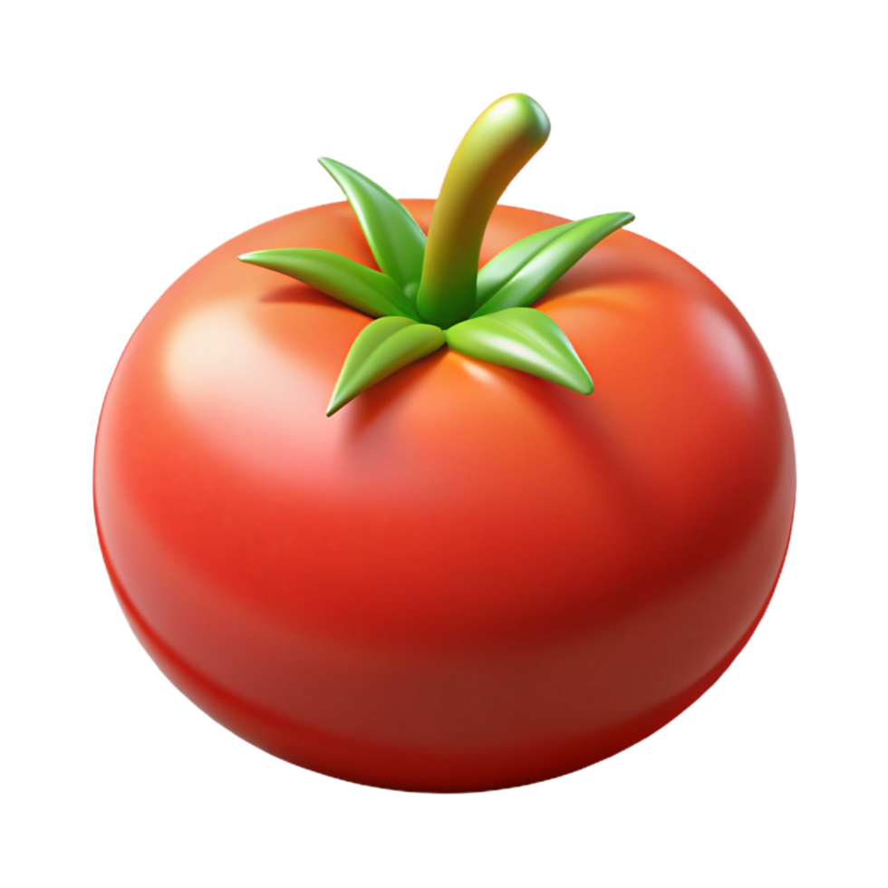 sumptuous dreamy surreal A single, red tomato, whole and uncut, NO BACKGROUND with Transparent Background. sharp png