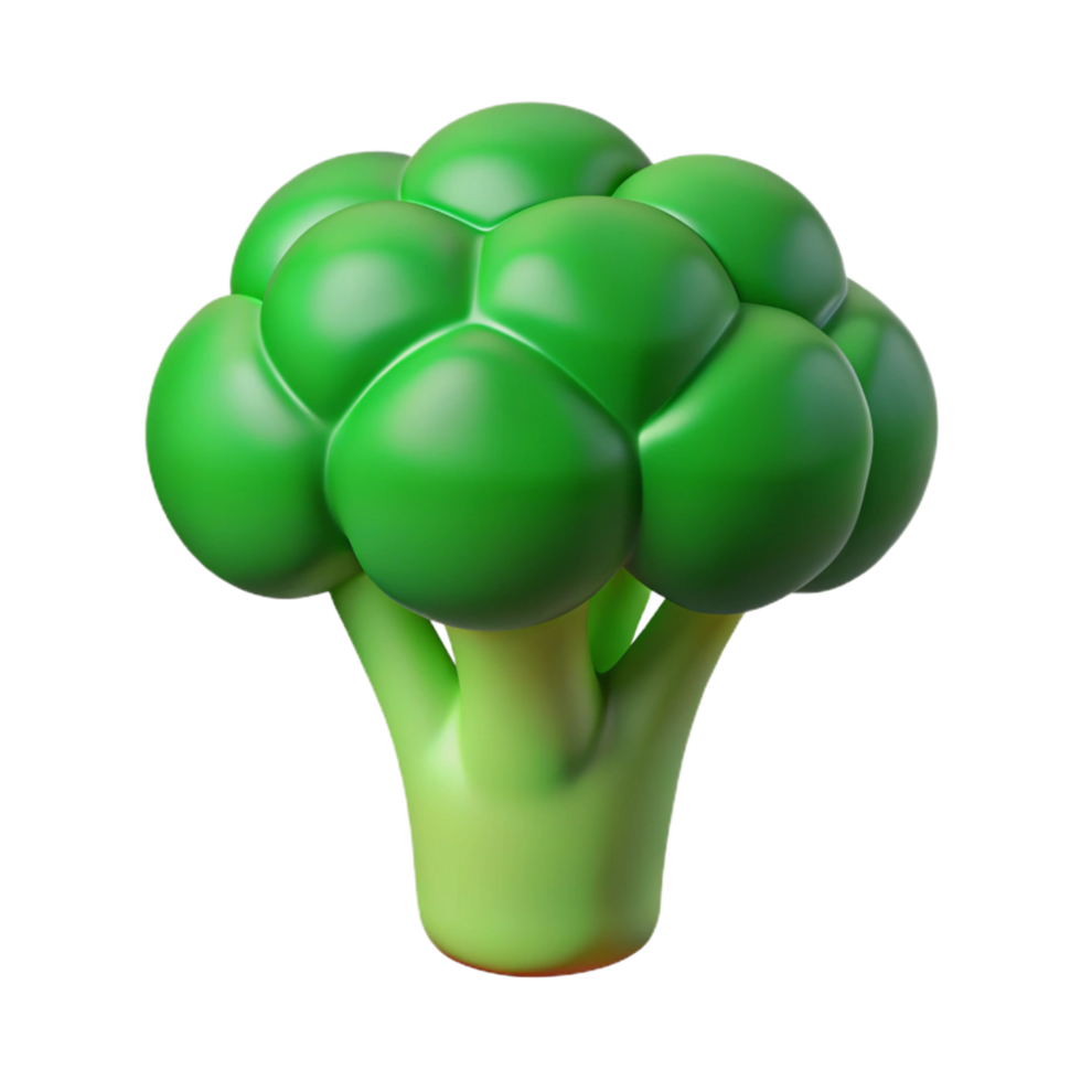 impressive urban A single, green broccoli floret, detailed, NO BACKGROUND with Transparent Background. museum quality png