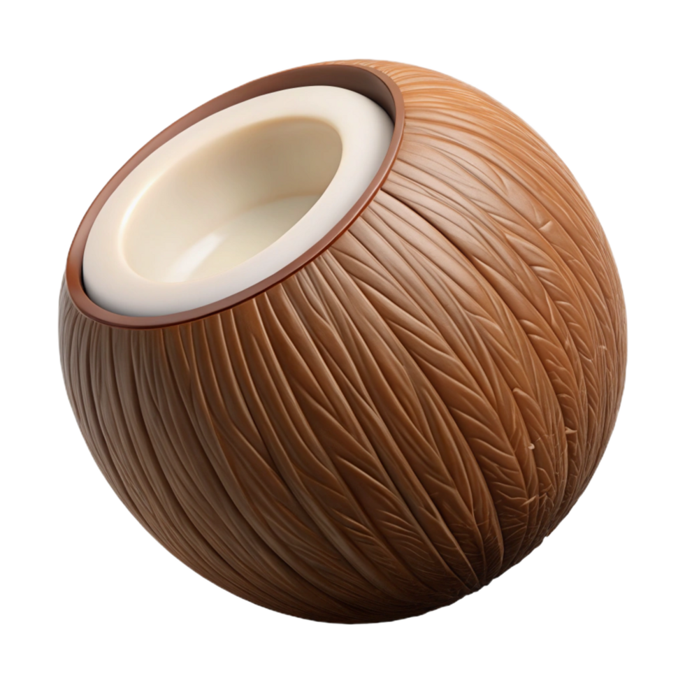 wonderful coastal A single, brown coconut, whole and uncut, NO BACKGROUND with Transparent Background. high resolution png