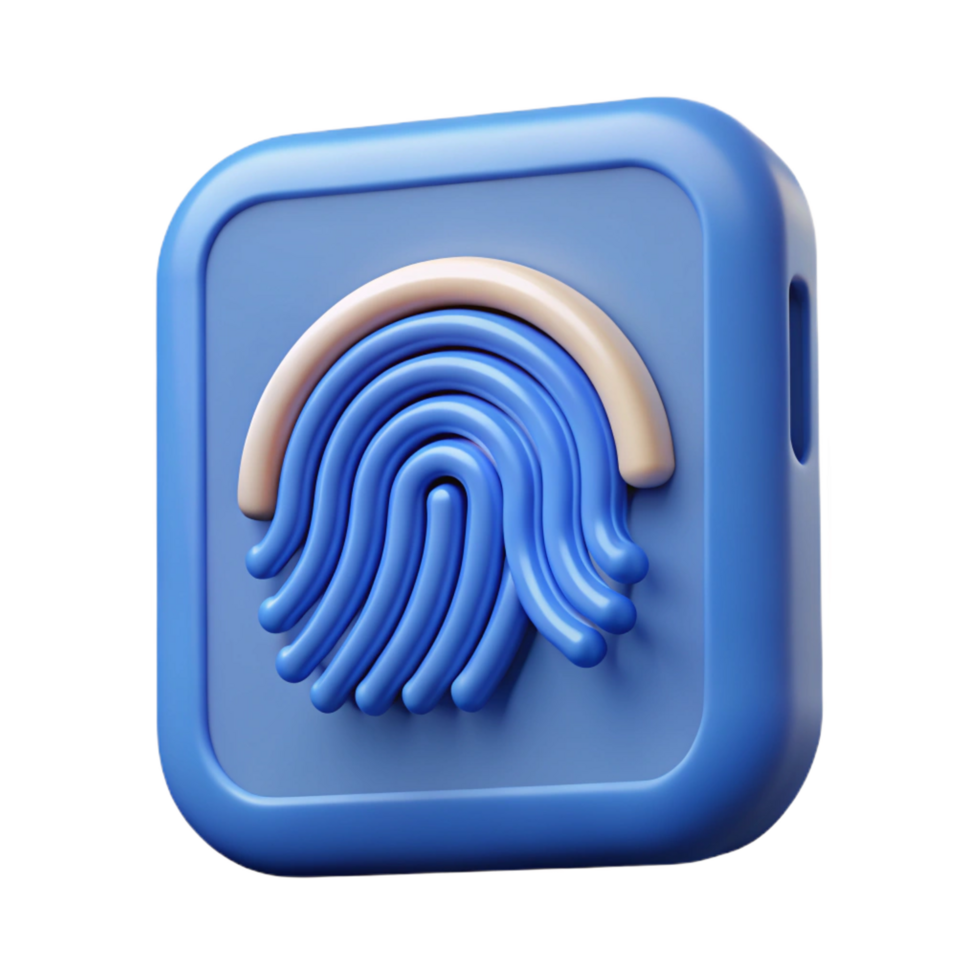 melancholic breathtaking A fingerprint scanner, biometric technology. NO BACKGROUND with Transparent Background. exclusive png