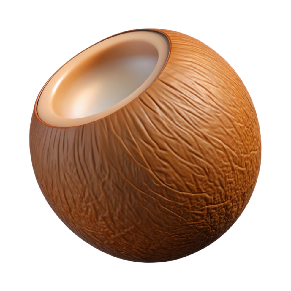 unparalleled organic A single, brown coconut, whole and uncut, NO BACKGROUND with Transparent Background. artisan png