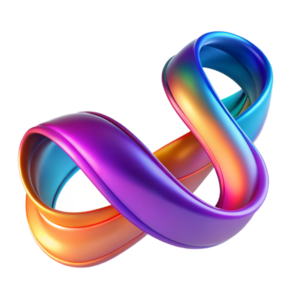 spectacular inspired A flowing, ribbon-like form in vibrant gradient colors. NO BACKGROUND with Transparent Background. png
