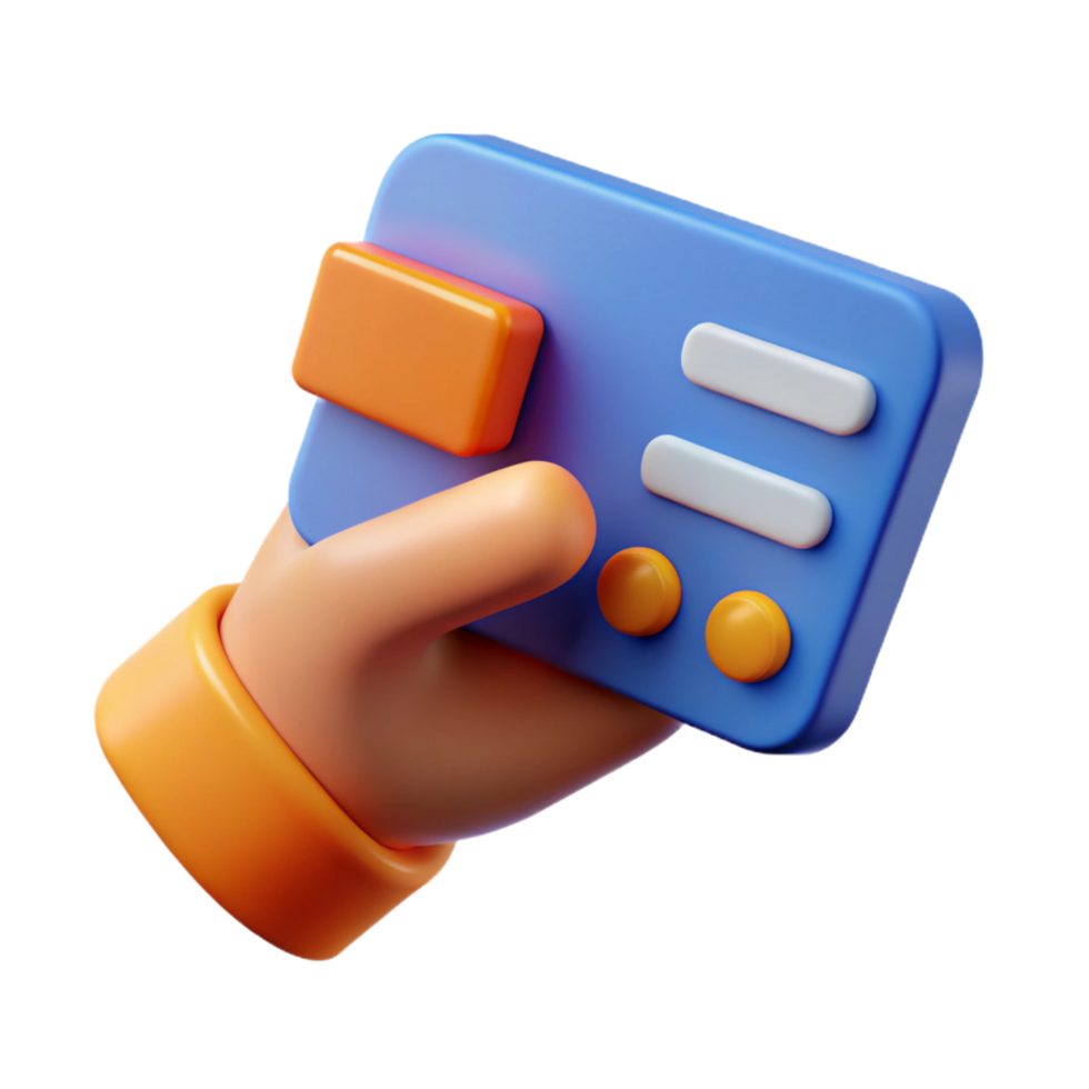 majestic quintessential A single, stylized hand holding a credit card. NO BACKGROUND with Transparent Background. png