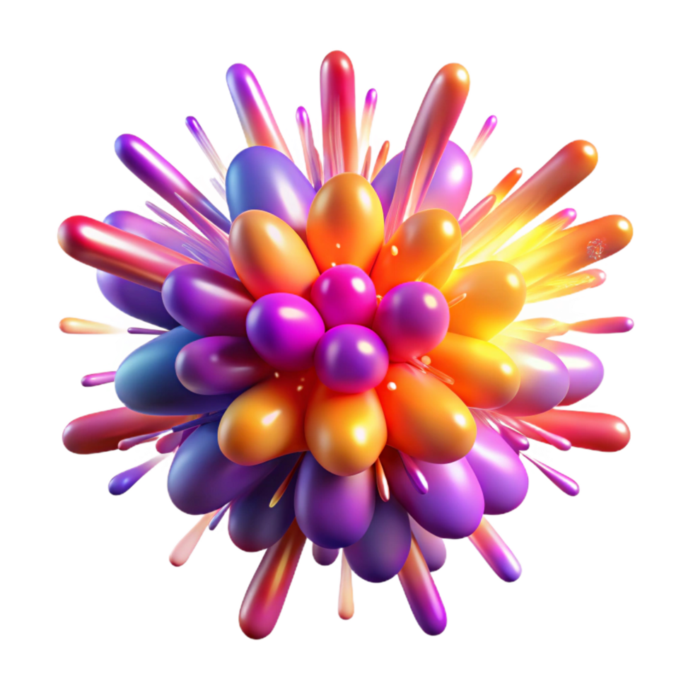 rare abstract A dynamic, exploding supernova of colorful particles. NO BACKGROUND with Transparent Background. impeccable png