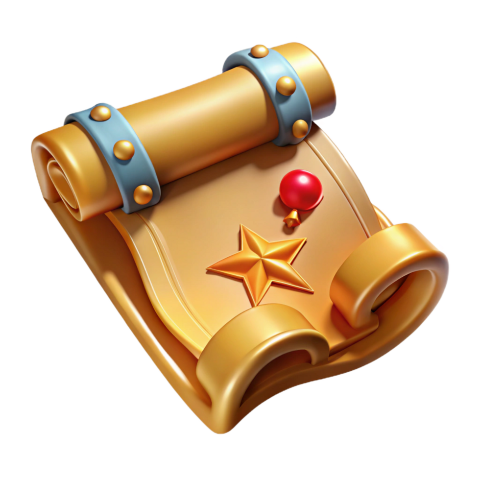 sought-after minimalist A single, ornate treasure map, NO BACKGROUND with Transparent Background. refined png