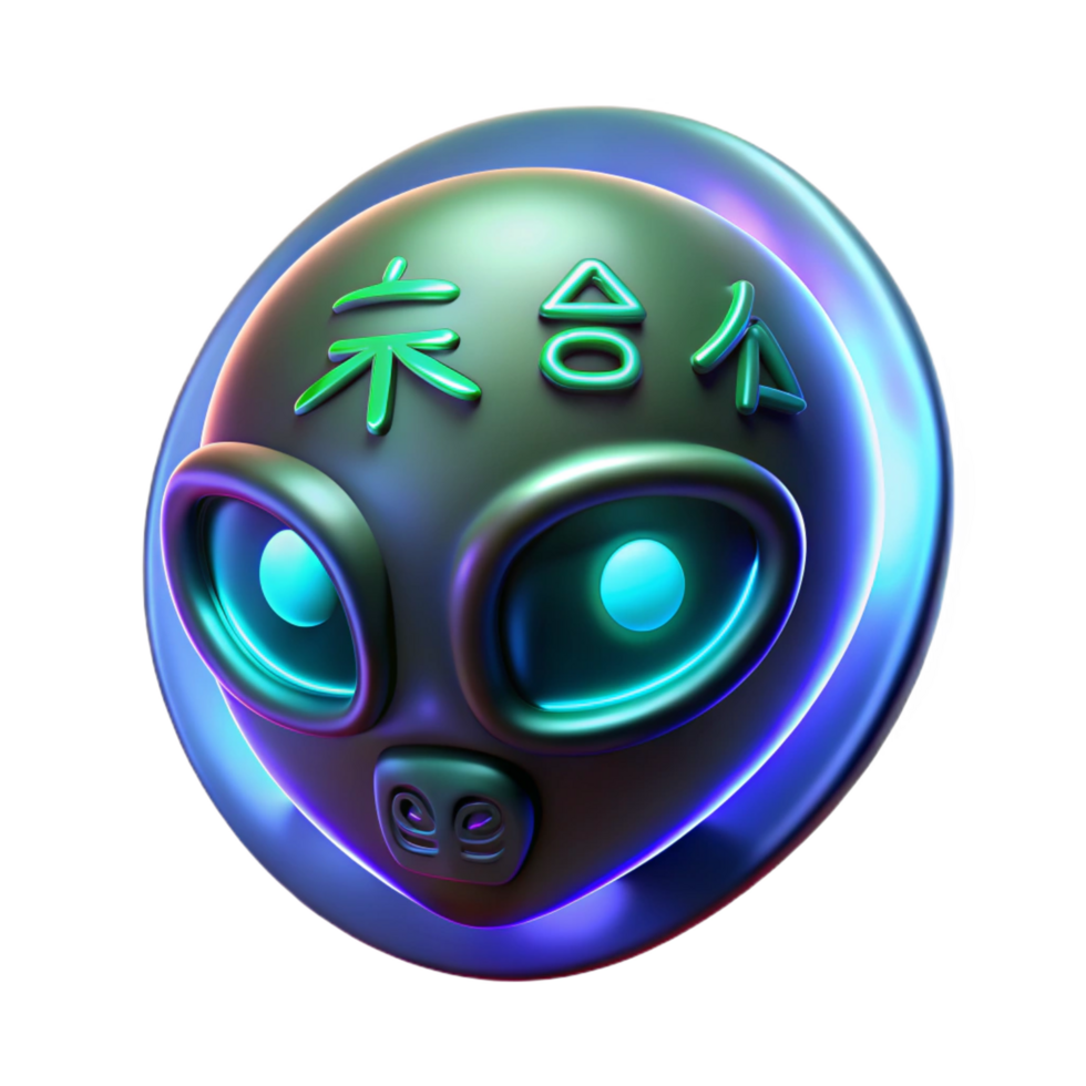 melancholic immaculate Alien language inscription, glowing symbols, unknown meaning. NO BACKGROUND with Transparent Background. impeccable png