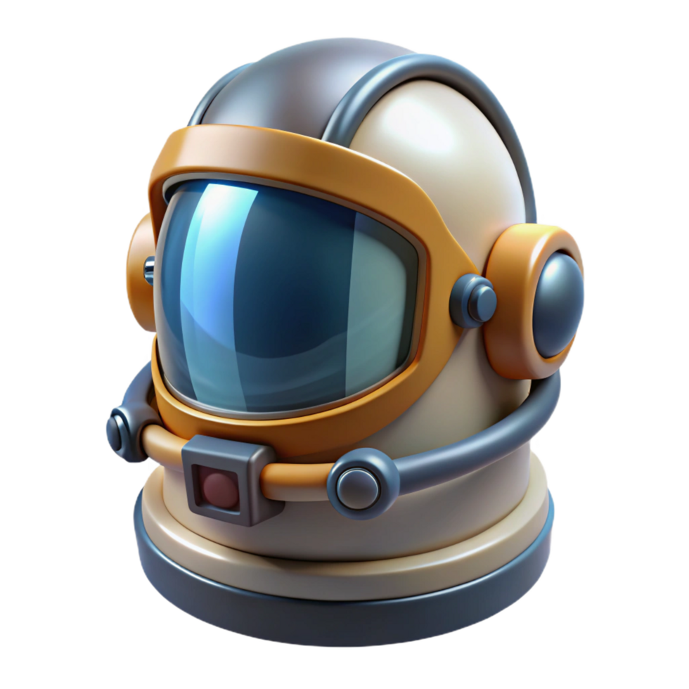 picturesque exceptional Spacesuit helmet, reflective visor, detailed design, communication device. NO BACKGROUND with Transparent Background. png