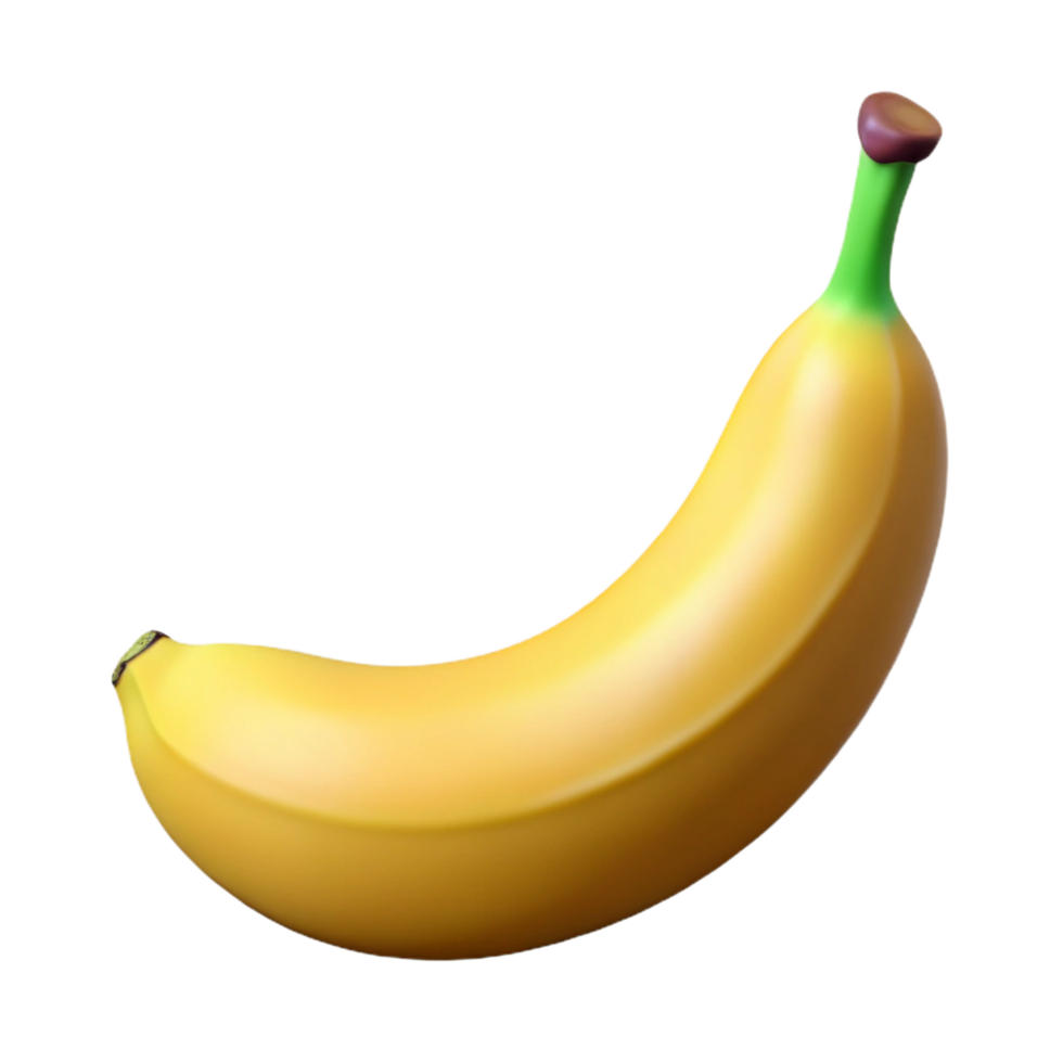 unparalleled abstract Single ripe banana NO BACKGROUND with Transparent Background. authentic png